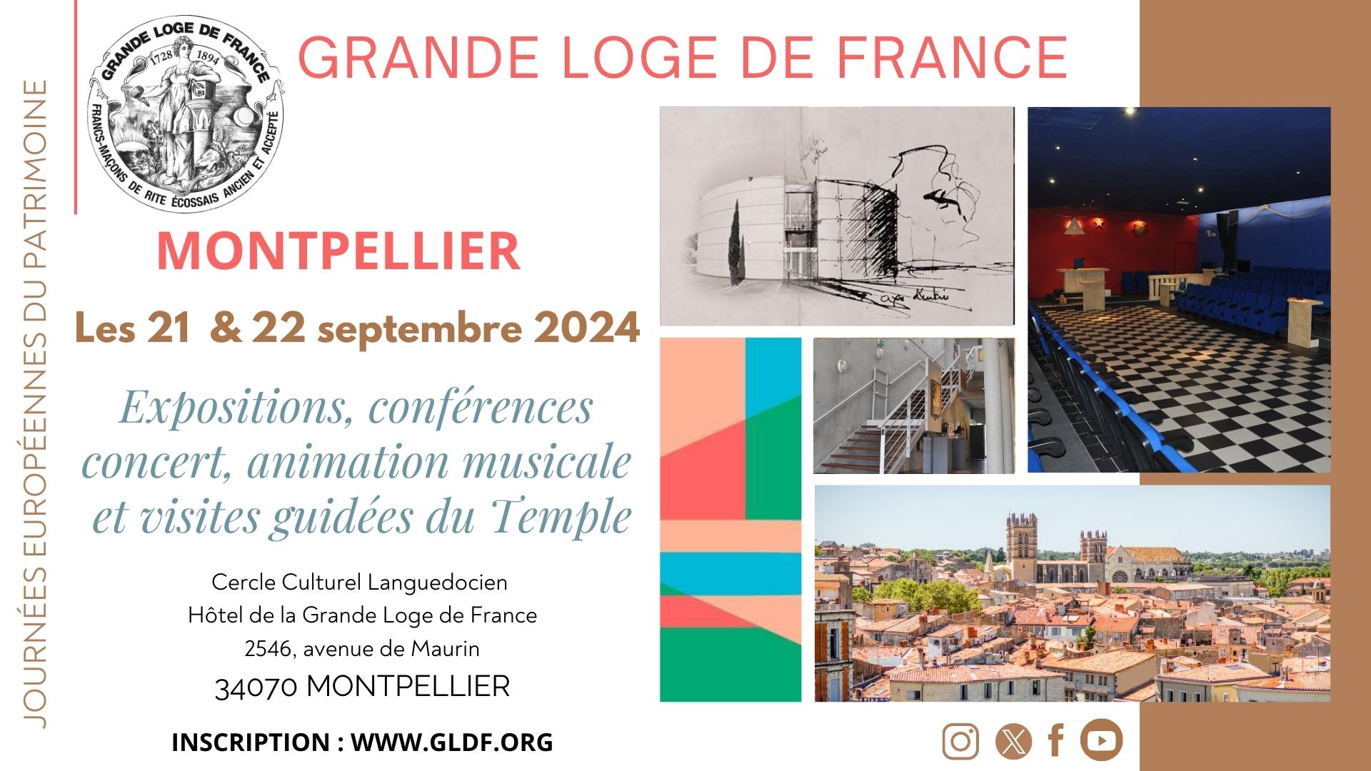 Journées Européennes du Patrimoine 2024 à Montpellier - La Grande Loge de France