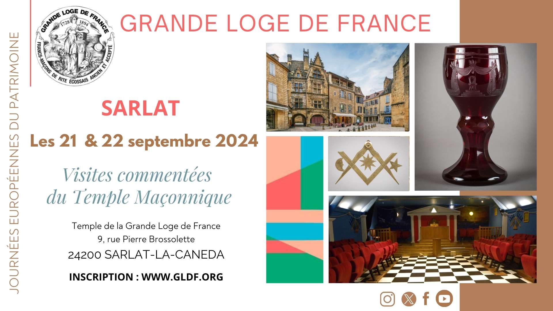 Journées Européennes du Patrimoine 2024 à Sarlat - La Grande Loge de France