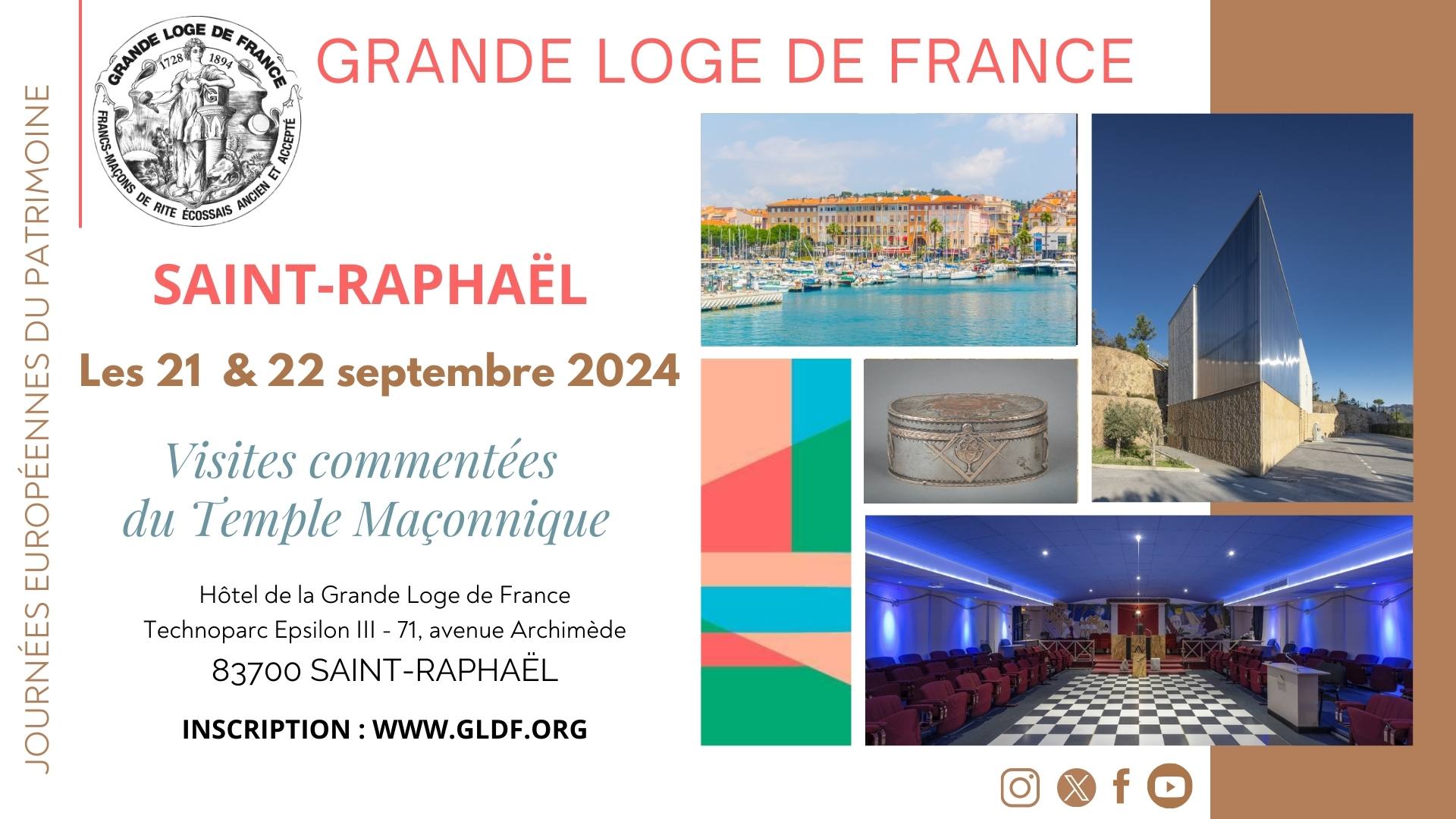 Journées Européennes du Patrimoine 2024 à Saint-Raphaël - La Grande Loge de France