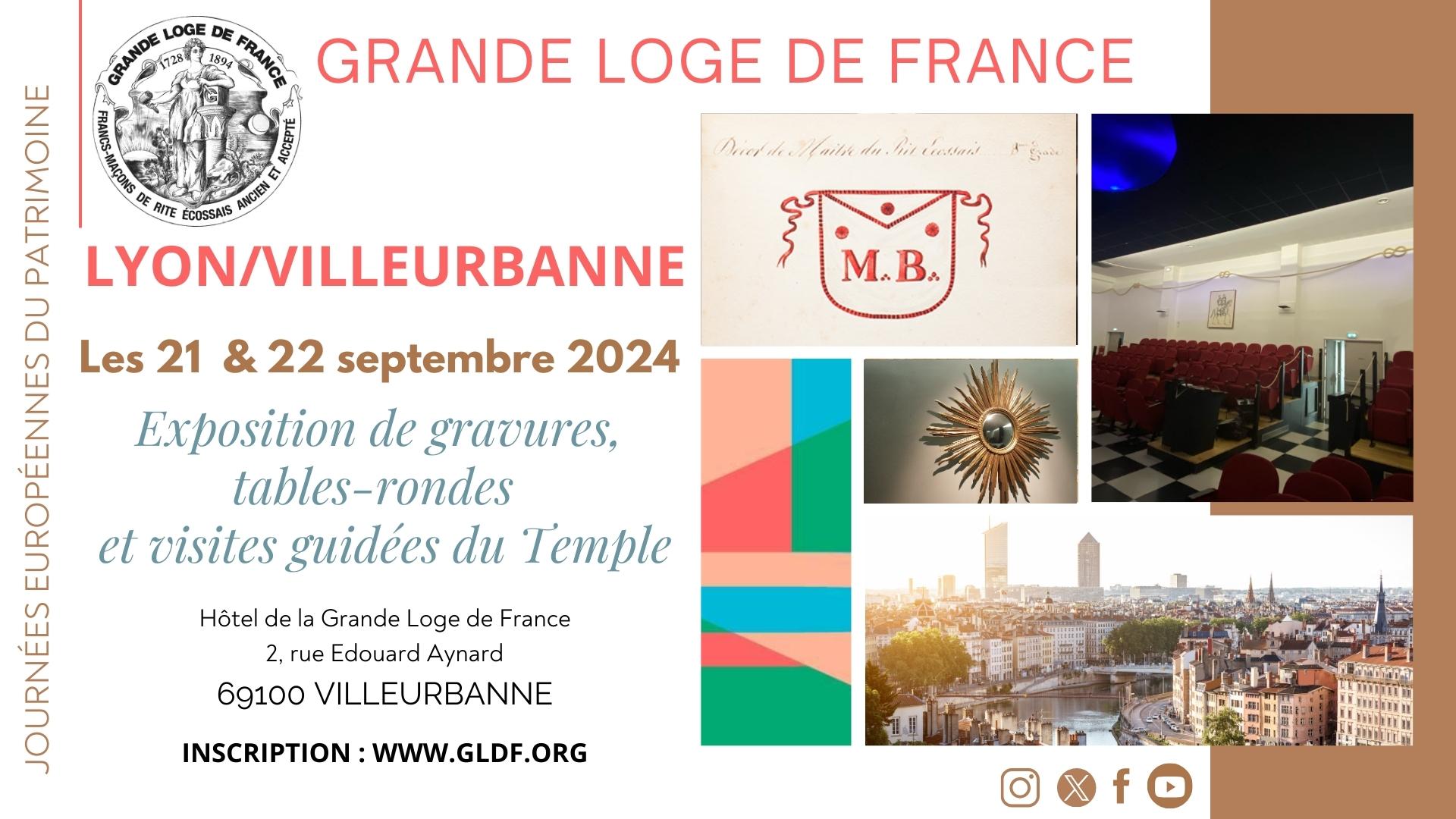 Journées Européennes du Patrimoine 2024 à Villeurbanne - La Grande Loge de France